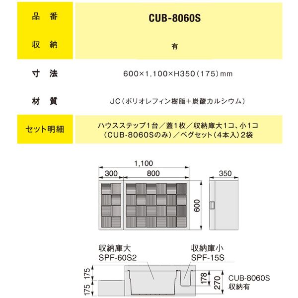 城東テクノ ハウスステップ CUB-8060S 1セット（直送品） アスクル