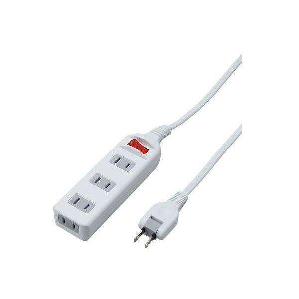延長コード 電源タップ AC×4個口 スイッチ付 1m ホワイト Y02S411WH