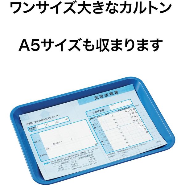 オープン工業 A5サイズ対応角型カルトン 青 KN-70-BU 1セット（2枚