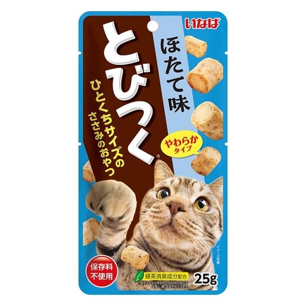 新品タグ付き　のびねこ　バナナ　はりこいね　あさり　なし いなば とびつく 猫 ほたて味 25g 1セット（1袋×6