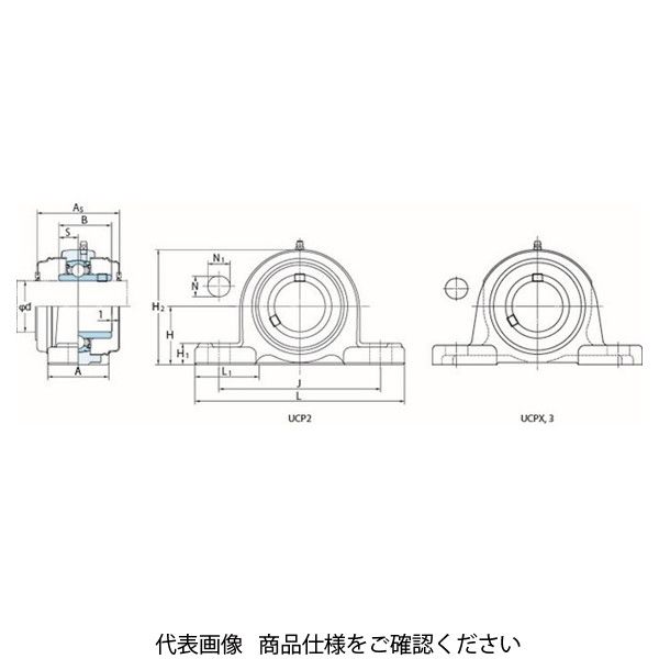 FYH ベアリングユニットピロー形UCP（円筒穴・カバー付き）UCP203CE4