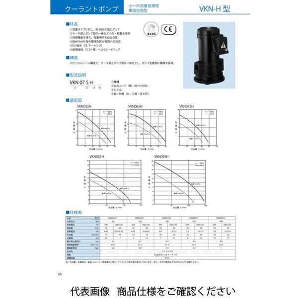 テラル クーラントポンプ小~中流量低揚程単段自吸型VKNーH型VKN075H VKN075H 1個（直送品） - アスクル