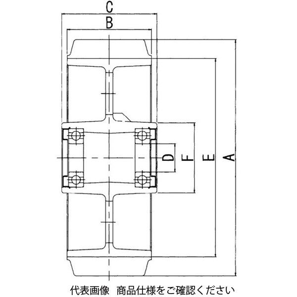 岡本工機 ダクタイル製芯金車輪 E（ゴム・ベアリング入り） E300×75