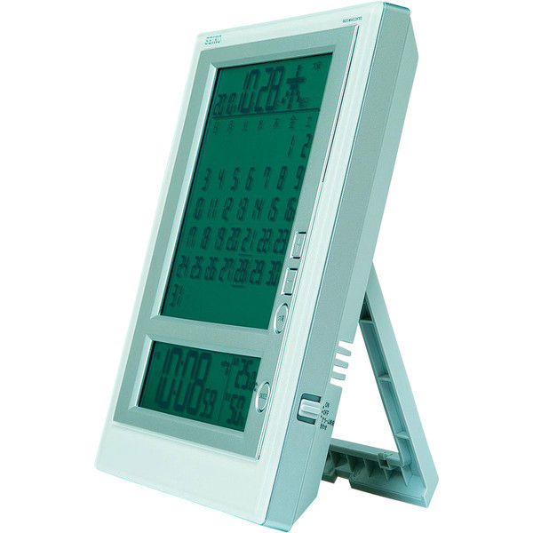 SEIKO（セイコー）マンスリーカレンダーつき 置き掛け時計 [電波 アラーム 温湿度 カレンダー] 170×170×25mm SQ422W  1個（直送品）