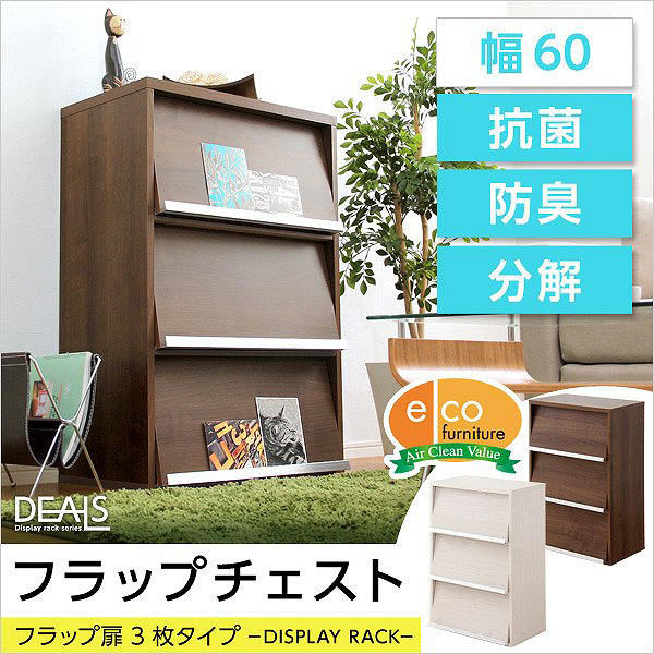 ホームテイスト 収納家具【DEALS-ディールズ-】 フラップ扉3枚タイプ