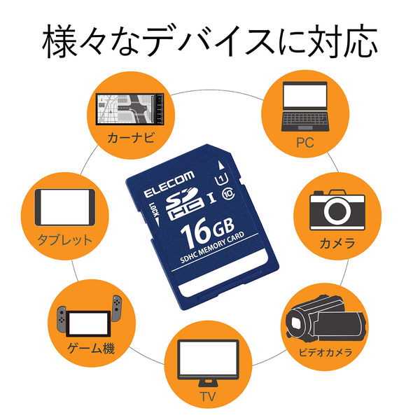 エレコム SDHCカード/UHS-I U1 30MB/s 16GB MF-HCSD016GU11A 1個