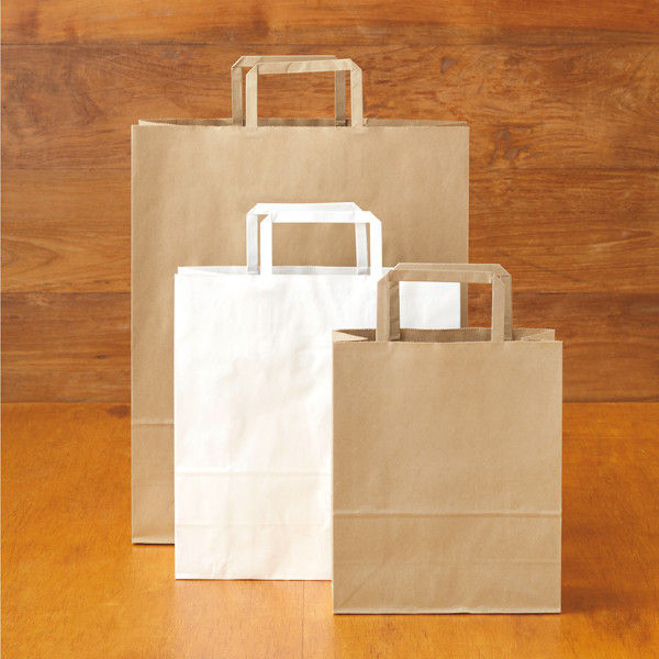 アスクル 平紐 クラフト紙手提袋ベーシック 260×230×120mm 茶 アスクル 平紐 クラフト紙手提袋ベーシック 260×230×120mm 茶