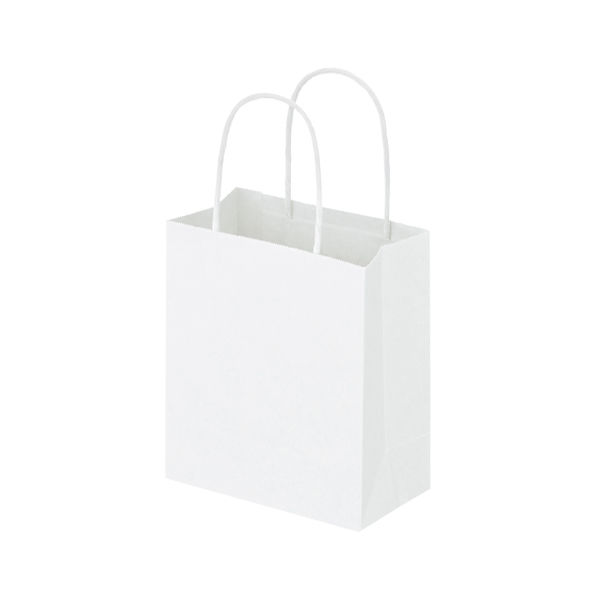 アスクル　丸紐 クラフト紙手提袋ベーシック 180×210×100ｍｍ　 白無地 1セット（900枚：300枚入×3箱） オリジナル