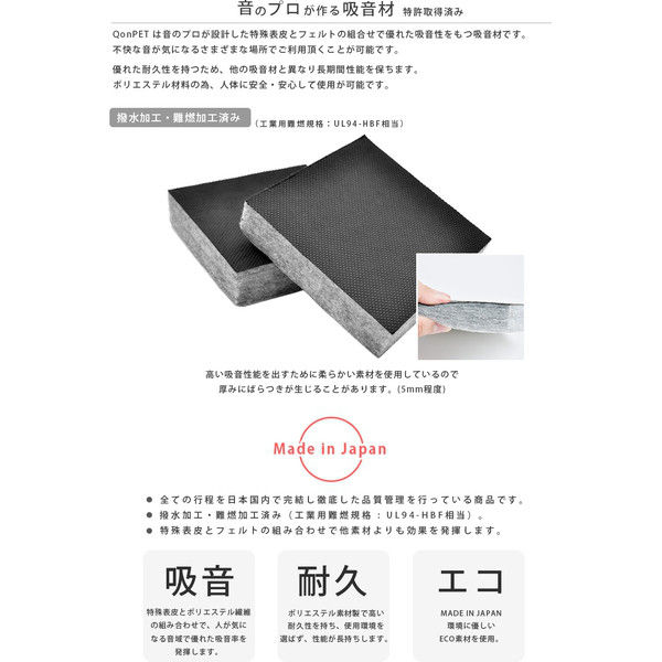 LIBGRAPHY 吸音材 奥行490×幅490×厚み30mm 粘着有 qon-30-490-490-a-6s