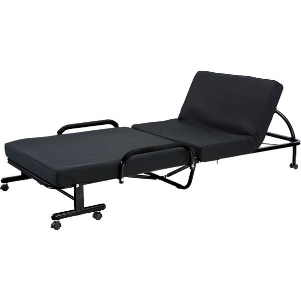 弘益 低反発折り畳みベッド ブラック FBD-400（BK） 1個（直送品