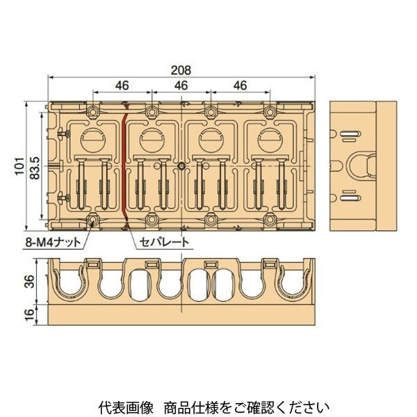 日動電工 断熱ボード付配ボックス台付型4個用[C] SM36C4ーD SM36C4-D 1 ...
