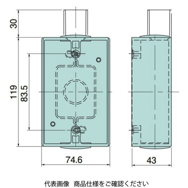 日動電工 カチコネ露出スイッチボックス16 1方出 アイボリー HI