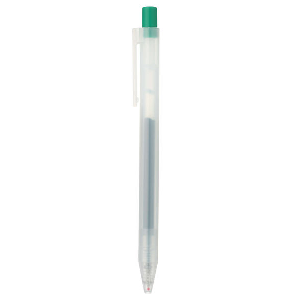 無印良品 さらさら描けるゲルインキボールペン ノック式 0.5mm 緑 1箱 