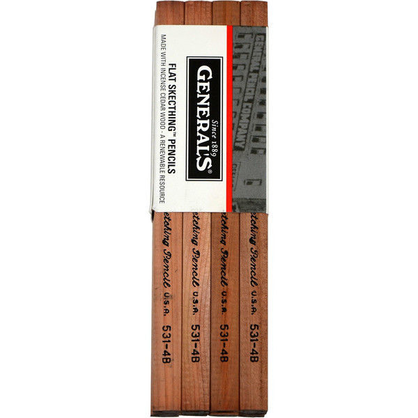 General Pencil フラットスケッチペンシル 531-4B 239003 1 General Pencil フラットスケッチペンシル 531-4B 239003 1