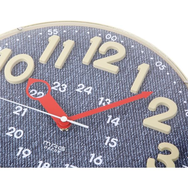 ノア精密 電波時計：アナログ電波ウォールクロック ブルー W-722 BU 1