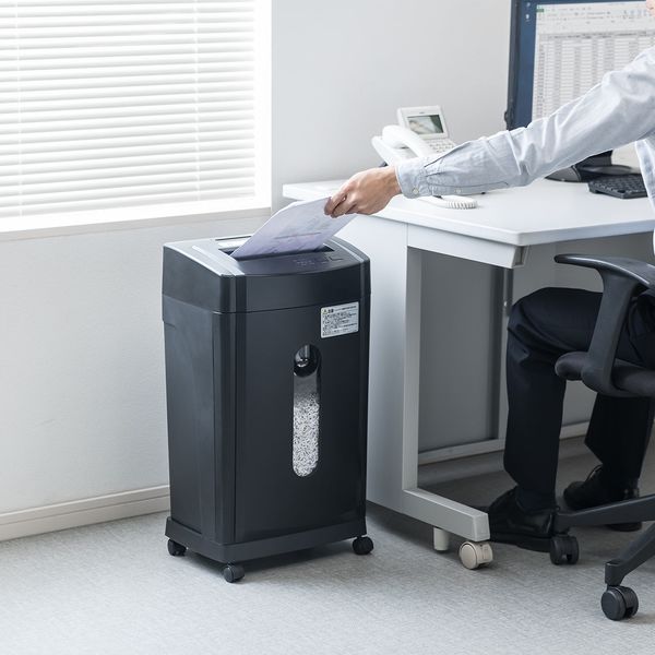 A4 マイクロクロスカット電動シュレッダ―(30L/最大12枚細断) 400