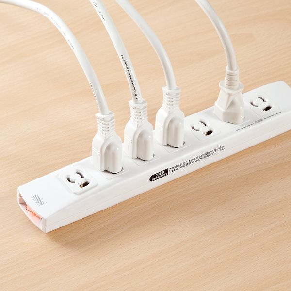 延長コード 電源タップ 5m 3P（ピン） 7個口 スイッチ ホワイト