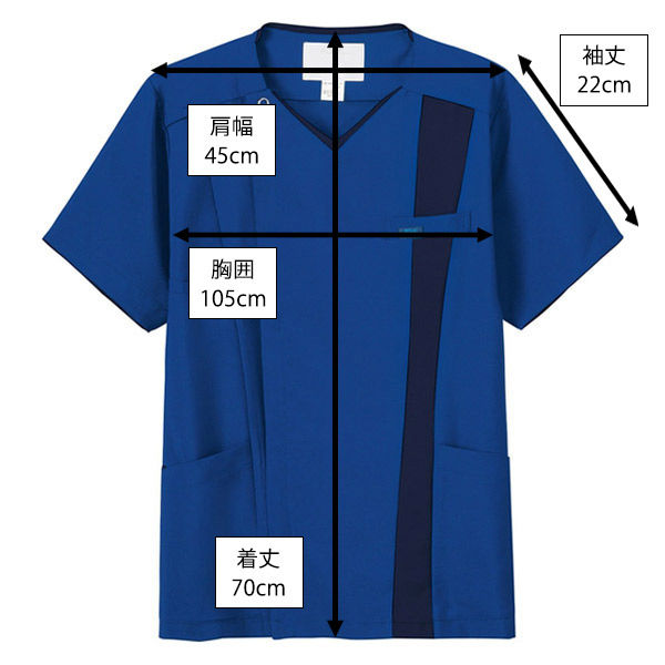 フォーク メンズジップスクラブ ロイヤルブルー×ダークネイビー M