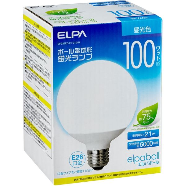 朝日電器 電球形蛍光灯Ｇ形　１００Ｗ形 EFG25ED/21-G101H 1個