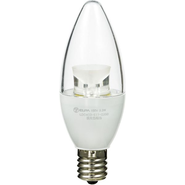朝日電器 LED電球シャンデリア形E17L色 LDC4CL-E17-G351 1個 朝日電器 LED電球シャンデリア形E17L色 LDC4CL-E17-G351 1個
