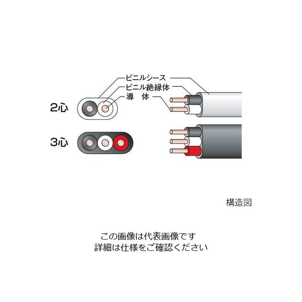 富士電線工業 低圧配電用ケーブル(VVーF) φ6.6/φ10.2mm 3-9668-02 1巻（直送品）
