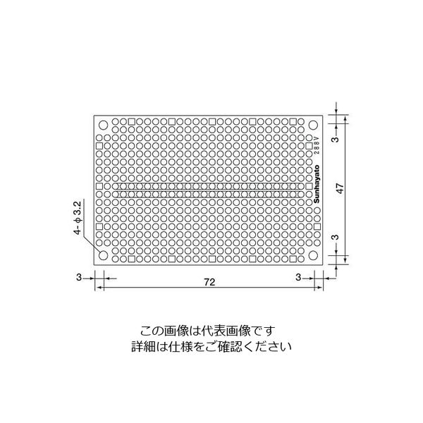 サンハヤト 小型ユニバーサル基板 ICB-288GV 1個 4-200-11（直送品 