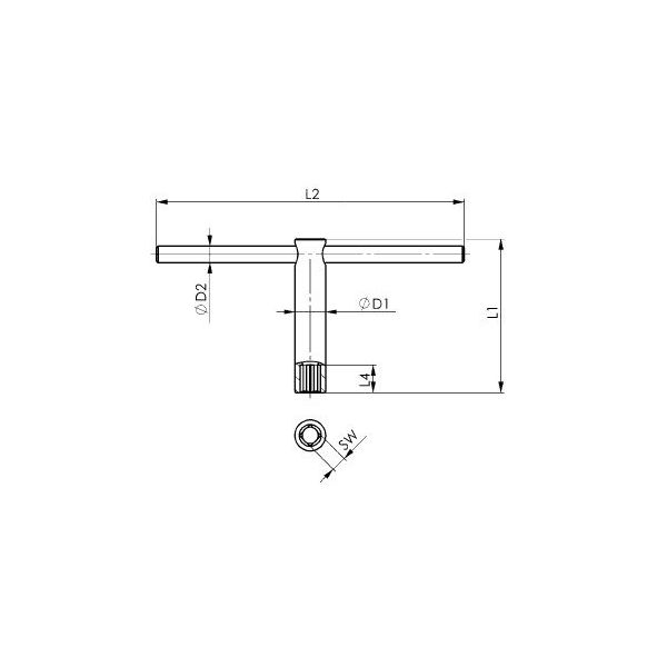 エスコ 14x200mm 四角ソケットロングT型レンチ EA613AM-14 1本 エスコ 14x200mm 四角ソケットロングT型レンチ EA613AM-14 1本