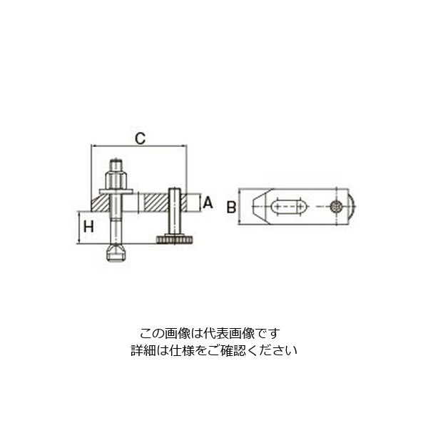 エスコ M16/125mm サポートスクリュー付テーパークランプ EA637BD-18B