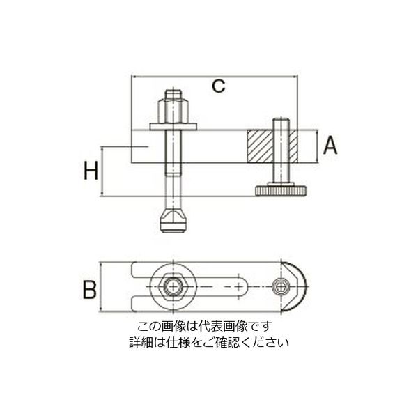 エスコ M16/160mm サポートスクリュー付ステップクランプ EA637BG-18 1