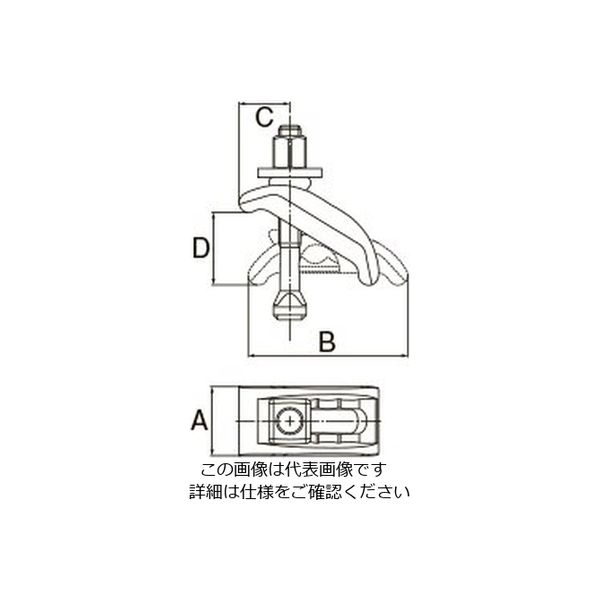 エスコ 38x 88mm アジャスタブルクランプ EA637CD-21 1個（直送品