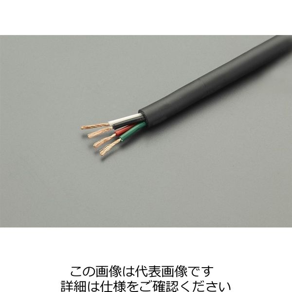 エスコ 2 mm2x20m/4芯 ビニールキャブタイヤケーブル EA940AG-572 1本