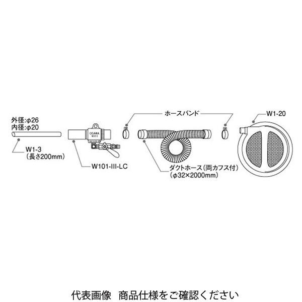 オオサワ&カンパニー W101-III-LC-20 取付型・集塵器セット 1セット