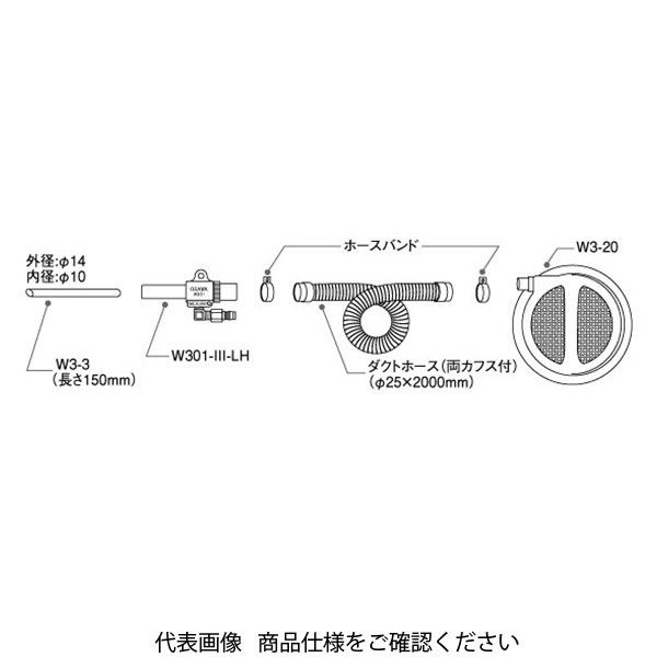 オオサワ&カンパニー W301-III-LH-20 取付型・集塵器セット 1セット