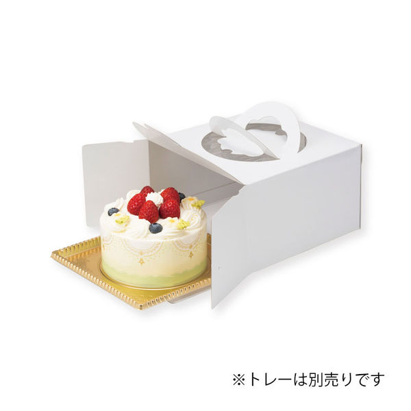 ケース販売】HEIKO ケーキ箱 手提げケーキ箱 デコホワイト 5寸