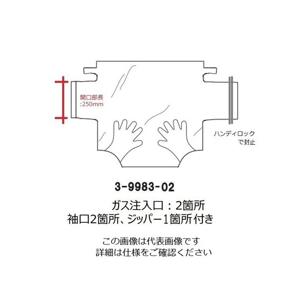 アズワン グローブバッグ（スライドチャック式） SS-30 1個 3-9983-02