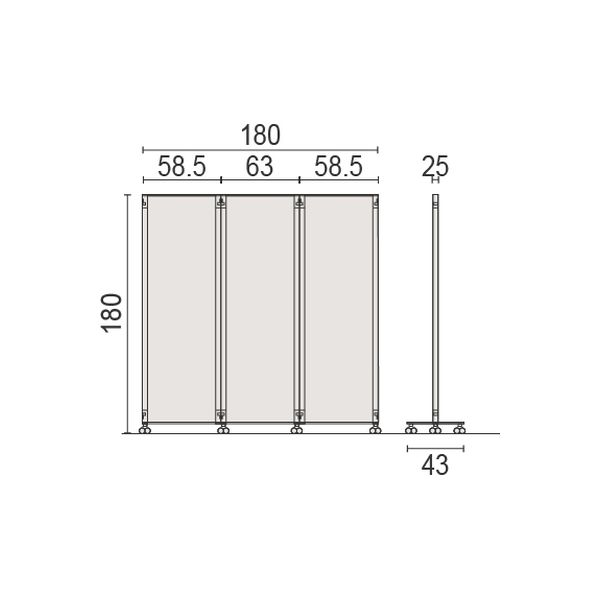 組立設置込】イトーキ 間仕切り 3連パネル クロスパネル キャスター付