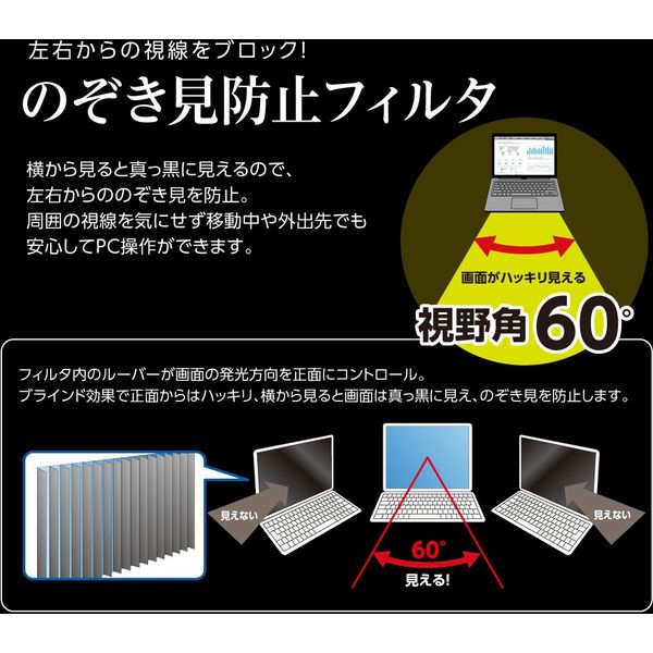 ナカバヤシ PC用のぞき見防止フィルタ13.3W SF-FLGPV133W 1個