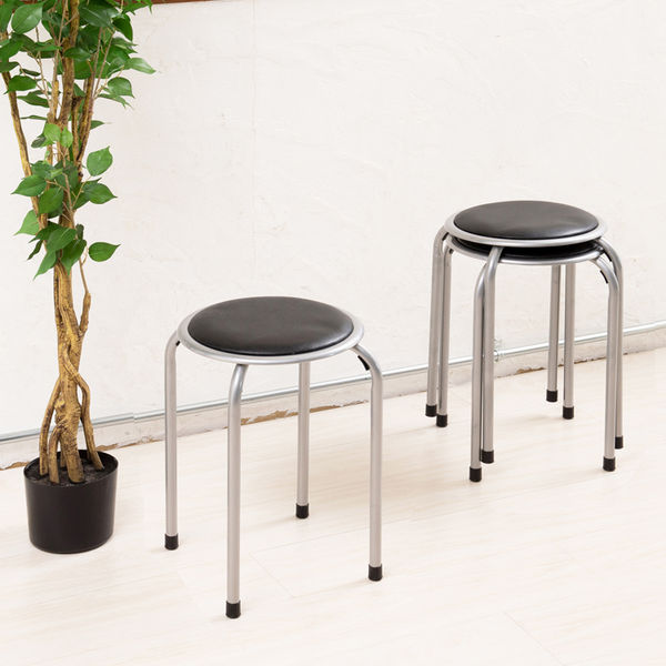 永井興産 ホームスタッキングスツール ブラック NK-055 BK 1セット（10脚入）（直送品） 永井興産 ブラック 380mm