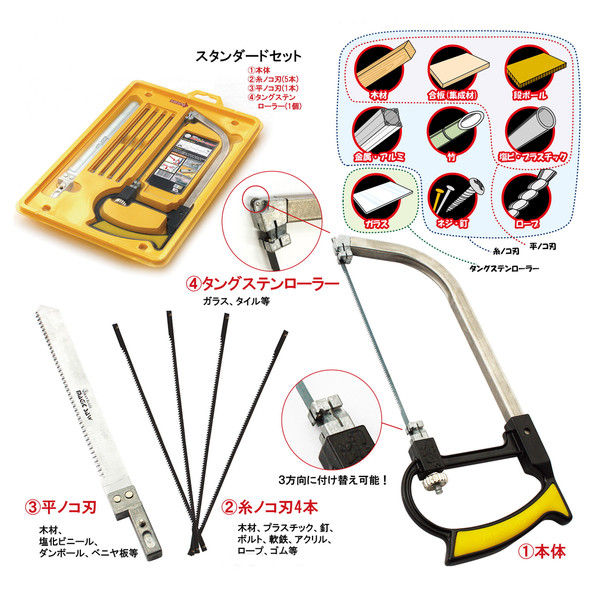 マジックソー/万能ノコギリ 【セット】 HA-705 〔プロ向け/業務用/大工道具/DIY用品〕