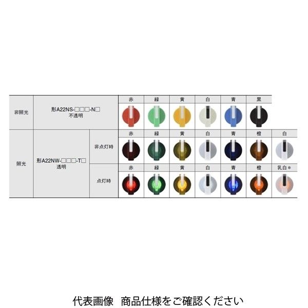 オムロン 照光 3ノッチ セレクタスイッチ 黄 透明黄 A22NWー3MBーTYAーP201ーYC 1セット(2個)（直送品）