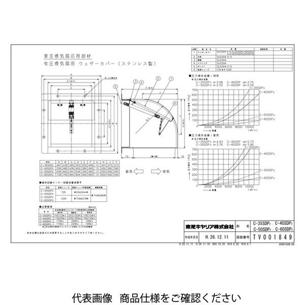 東芝 有圧用ウェザーカバー40 Cー40SDP2 1台（直送品） - アスクル