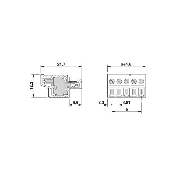 プリント基板用コネクタ ねじ接続式プラグ 極数5 MCVW 1，5/ 5-ST-3，81 （直送品） - 電子部品