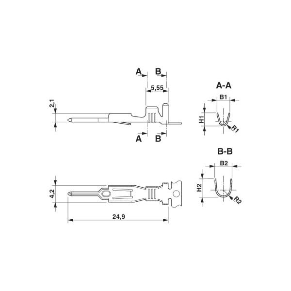 プリント基板用コネクタ 圧着端子 極数1 ICC-MT 15-25 BA（直送品） 