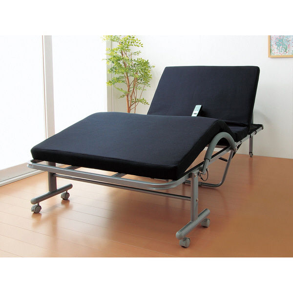 シングルベッド 低反発メッシユ仕様収納式電動リクライニングベッド