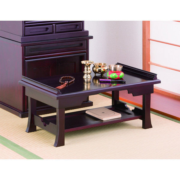 ファミリー・ライフ 棚付き折りたたみ供物机黒檀調 0338710（直送品 