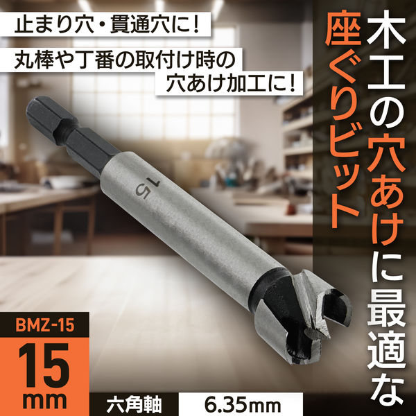 ビックリマン ビッグマン 六角軸座ぐりビット15ミリ BMZ-15（直送品） - アスクル