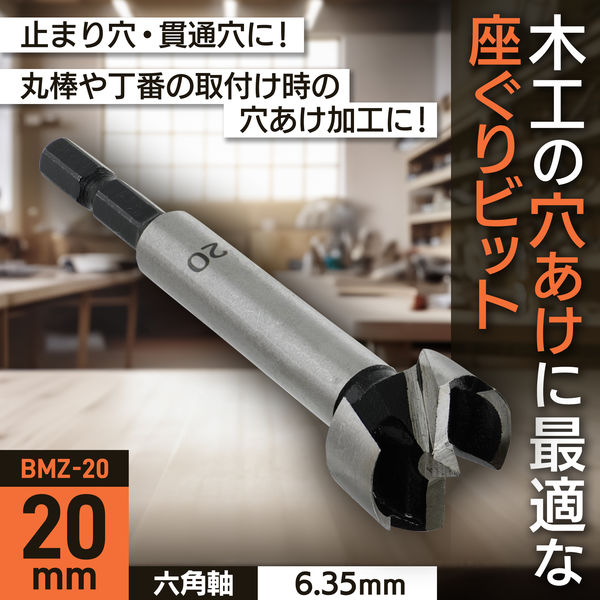 ビッグマン 六角軸座ぐりビット20ミリ BMZ-20（直送品） - アスクル