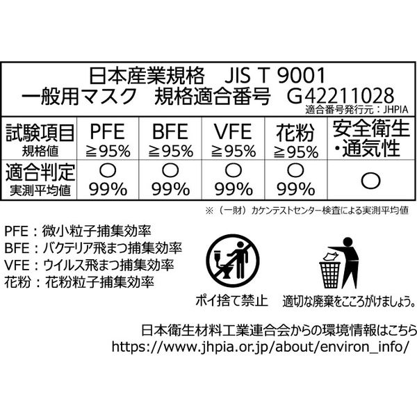 リーブル さらさらマスク 3PLY 耳掛け 3層式 No..2850 レギュラー