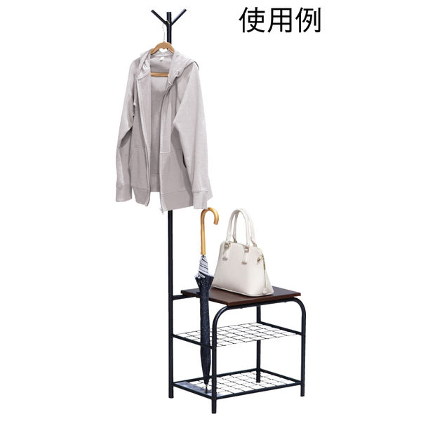 林製作所 ポールハンガー付きウッド棚ラック CH07A 1台 - アスクル