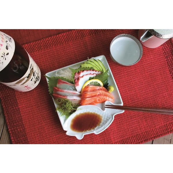 石丸陶芸 波佐見焼 あじ 魚(とと)皿 白磁 303346C500 1枚（直送品
